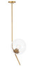 Living District LD8034D10BR Ryland 1 light Brassand Clear glass pendant