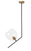 Living District LD8032D10BK Ryland 1 light Black and Brass and Clear glass pendant