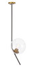 Living District LD8032D10BK Ryland 1 light Black and Brass and Clear glass pendant