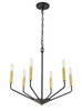 Living District LD8026D22BK Enzo 6 light Black and Brass pendant