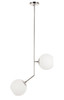 Living District LD8051D8C Ryland 2 light Chrome and Frosted White glass pendant