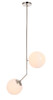 Living District LD8051D8C Ryland 2 light Chrome and Frosted White glass pendant