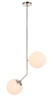 Living District LD8051D8C Ryland 2 light Chrome and Frosted White glass pendant