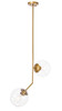 Living District LD8040D8BR Ryland 2 light Brass and Clear glass pendant