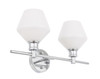 Living District LD2313C Gene 2 light Chrome and Frosted white glass Wall sconce