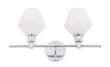 Living District LD2313C Gene 2 light Chrome and Frosted white glass Wall sconce
