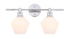 Living District LD2313C Gene 2 light Chrome and Frosted white glass Wall sconce