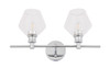 Living District LD2312C Gene 2 light Chrome and Clear glass Wall sconce