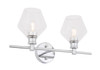 Living District LD2312C Gene 2 light Chrome and Clear glass Wall sconce