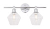 Living District LD2312C Gene 2 light Chrome and Clear glass Wall sconce
