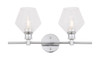 Living District LD2312C Gene 2 light Chrome and Clear glass Wall sconce