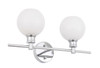 Living District LD2315C Collier 2 light Chrome and Frosted white glass Wall sconce