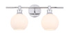 Living District LD2315C Collier 2 light Chrome and Frosted white glass Wall sconce