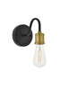 Living District LD4028W5BRB Serif 1 light brass and black Wall Sconce