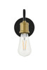 Living District LD4028W5BRB Serif 1 light brass and black Wall Sconce