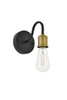 Living District LD4028W5BRB Serif 1 light brass and black Wall Sconce