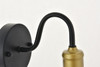 Living District LD4028W5BRB Serif 1 light brass and black Wall Sconce