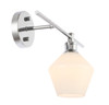 Living District LD2301C Gene 1 light Chrome and Frosted white glass right Wall sconce