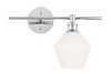 Living District LD2301C Gene 1 light Chrome and Frosted white glass right Wall sconce