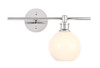 Living District LD2303C Collier 1 light Chrome and Frosted white glass right Wall sconce