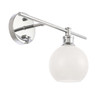 Living District LD2303C Collier 1 light Chrome and Frosted white glass right Wall sconce