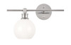 Living District LD2307C Collier 1 light Chrome and Frosted white glass left Wall sconce