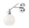 Living District LD2307C Collier 1 light Chrome and Frosted white glass left Wall sconce