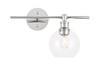 Living District LD2302C Collier 1 light Chrome and Clear glass right Wall sconce