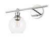 Living District LD2306C Collier 1 light Chrome and Clear glass left Wall sconce
