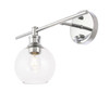 Living District LD2306C Collier 1 light Chrome and Clear glass left Wall sconce