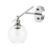 Living District LD2306C Collier 1 light Chrome and Clear glass left Wall sconce