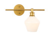 Living District LD2301BR Gene 1 light Brass and Frosted white glass right Wall sconce