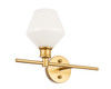 Living District LD2301BR Gene 1 light Brass and Frosted white glass right Wall sconce