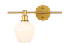 Living District LD2305BR Gene 1 light Brass and Frosted white glass left Wall sconce