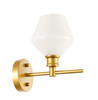 Living District LD2309BR Gene 1 light Brass and Frosted white glass Wall sconce