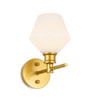 Living District LD2309BR Gene 1 light Brass and Frosted white glass Wall sconce