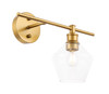 Living District LD2300BR Gene 1 light Brass and Clear glass right Wall sconce