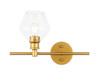 Living District LD2300BR Gene 1 light Brass and Clear glass right Wall sconce