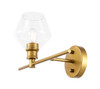 Living District LD2300BR Gene 1 light Brass and Clear glass right Wall sconce