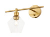 Living District LD2304BR Gene 1 light Brass and Clear glass left Wall sconce