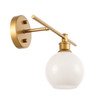 Living District LD2303BR Collier 1 light Brass and Frosted white glass right Wall sconce