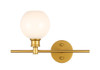 Living District LD2303BR Collier 1 light Brass and Frosted white glass right Wall sconce