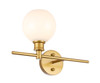 Living District LD2303BR Collier 1 light Brass and Frosted white glass right Wall sconce