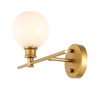 Living District LD2303BR Collier 1 light Brass and Frosted white glass right Wall sconce