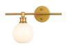 Living District LD2307BR Collier 1 light Brass and Frosted white glass left Wall sconce