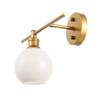 Living District LD2307BR Collier 1 light Brass and Frosted white glass left Wall sconce