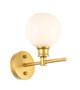 Living District LD2311BR Collier 1 light Brass and Frosted white glass Wall sconce