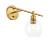 Living District LD2302BR Collier 1 light Brass and Clear glass right Wall sconce