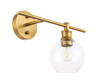 Living District LD2302BR Collier 1 light Brass and Clear glass right Wall sconce