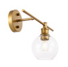 Living District LD2302BR Collier 1 light Brass and Clear glass right Wall sconce